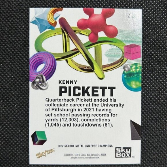 2022 SkyBox Metal Universe Champions #Z-26 Kenny Pickett Z-Force RC Rookie - Picture 2 of 2